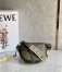 Loewe Gate Dual Mini Bag in Green Calfskin with Jacquard Shoulder Strap