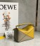 Loewe Puzzle Mini Bag In Ochre/White/Taupe Calfskin