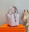 Hermes Picotin Lock 18 Bag in Mauve Pale Clemence Leather with PHW
