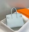 Hermes Birkin 25cm Bag in Blue Brume Clemence Leather with PHW