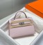Hermes Kelly Mini II Sellier Bag in Mauve Pale Epsom Leather