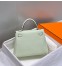 Hermes Kelly 25cm Retourne Bag in Vert Fizz Clemence Leather with GHW