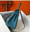 Hermes Kelly 28cm Retourne Bag in Blue Jean Clemence Leather with GHW