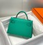 Hermes Kelly Mini II Sellier Bag in Vert Jade Epsom Leather