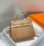 Hermes Kelly 25cm Retourne Bag in Chai Clemence Leather with GHW