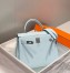 Hermes Kelly 28cm Sellier Bag in Blue Brume Epsom Leather with PHW