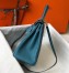 Hermes Kelly 32cm Retourne Bag in Blue Jean Clemence Leather with GHW