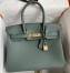 Hermes Birkin 30 Retourne Handmade Bag In Vert Amande Clemence Leather 
