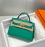 Hermes Kelly Mini II Sellier Bag in Vert Jade Epsom Leather
