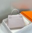 Hermes Kelly 25cm Retourne Bag in Mauve Pale Clemence Leather with GHW