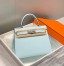 Hermes Kelly 28cm Sellier Bag in Blue Brume Epsom Leather with PHW