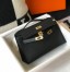 Hermes Kelly Pochette Clutch In Black Epsom Leather