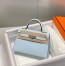 Hermes Kelly Mini II Sellier Bag in Blue Brume Epsom Leather