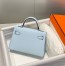 Hermes Kelly Mini II Sellier Bag in Blue Brume Epsom Leather