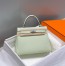 Hermes Kelly 25cm Retourne Bag in Vert Fizz Clemence Leather with GHW
