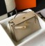 Hermes Kelly Pochette Clutch In Gris Tourterelle Epsom Leather