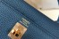 Hermes Kelly 25cm Retourne Bag in Blue Agate Clemence Leather with GHW