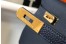 Hermes Kelly 32cm Retourne Bag in Dark Blue Clemence Leather with GHW
