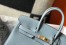 Hermes Birkin 25cm Bag in Blue Lin Clemence Leather with GHW