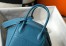 Hermes Lindy 26cm Bag in Blue Jean Clemence Leather with PHW