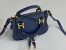 Chloe Marcie Mini Double Carry Bag in Blue Grained Calfskin