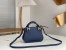 Chloe Marcie Mini Double Carry Bag in Blue Grained Calfskin
