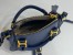 Chloe Marcie Mini Double Carry Bag in Blue Grained Calfskin