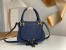 Chloe Marcie Small Double Carry Bag in Blue Grained Calfskin