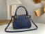 Chloe Marcie Small Double Carry Bag in Blue Grained Calfskin