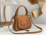 Chloe Marcie Small Double Carry Bag in Brown Grained Calfskin