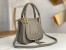 Chloe Marcie Small Double Carry Bag in Grey Grained Calfskin