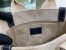 Chloe Small Woody Tote Bag in Canvas with Blue Leather Strips 