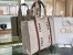 Chloe Large Woody Tote Bag in Canvas with Brown Leather Strips