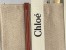 Chloe Woody Large Tote Bag in Linen Canvas with Brown Leather