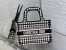 Dior Mini Book Tote Bag In Micro Houndstooth Embroidery Canas