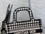 Dior Mini Book Tote Bag In Micro Houndstooth Embroidery Canas
