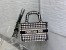 Dior Mini Book Tote Bag In Micro Houndstooth Embroidery Canas