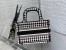 Dior Mini Book Tote Bag In Micro Houndstooth Embroidery Canas