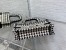 Dior Mini Book Tote Bag In Micro Houndstooth Embroidery Canas