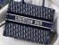 Dior Medium Book Tote Bag In Blue Velvet Oblique Embroidered 