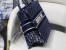 Dior Medium Book Tote Bag In Blue Velvet Oblique Embroidered 