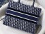 Dior Medium Book Tote Bag In Blue Velvet Oblique Embroidered 