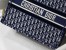 Dior Medium Book Tote Bag In Blue Velvet Oblique Embroidered 