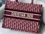 Dior Medium Book Tote Bag In Bordeaux Velvet Oblique Embroidered 