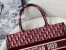 Dior Medium Book Tote Bag In Bordeaux Velvet Oblique Embroidered 