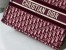 Dior Medium Book Tote Bag In Bordeaux Velvet Oblique Embroidered 