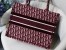 Dior Medium Book Tote Bag In Bordeaux Velvet Oblique Embroidered 