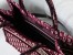 Dior Medium Book Tote Bag In Bordeaux Velvet Oblique Embroidered 