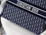 Dior Large Book Tote Bag In Blue Oblique Embroidered Velvet
