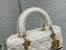 Dior Lady D-Lite Medium Bag In White Cannage Shearling